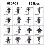 C0010 721Pcs Car Clips Auto Fasteners Bumper Push Trim Clips Pin Rivet  Kit  Retainer Plastic Auto Fastener & Clip