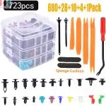 C0011 723Pcs Car Auto Plastic Retainer Clips Plastic Rivets Screw Panel Push Fastener and Car Door Clips Kit