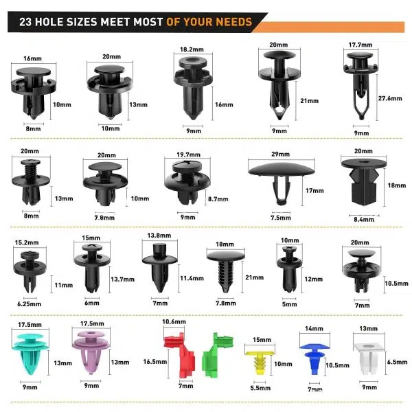 C0011 723Pcs Car Auto Plastic Retainer Clips Plastic Rivets Screw Panel Push Fastener and Car Door Clips Kit