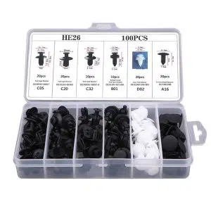C0013 100Pcs Mixed Car Auto Fastener Clip Body Push Retainer Car Clips Plastic Rivet Bumper Door Trim Panel Fastener Kit