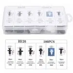 C0013 100Pcs Mixed Car Auto Fastener Clip Body Push Retainer Car Clips Plastic Rivet Bumper Door Trim Panel Fastener Kit