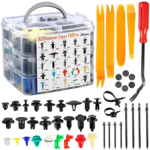 C0066 925pcs Car Clips Plastic Car Bumper Fastener 26 Sizes Push Retainer Rivets Kit Door Trim Panel Fender Clips Bumper Clips