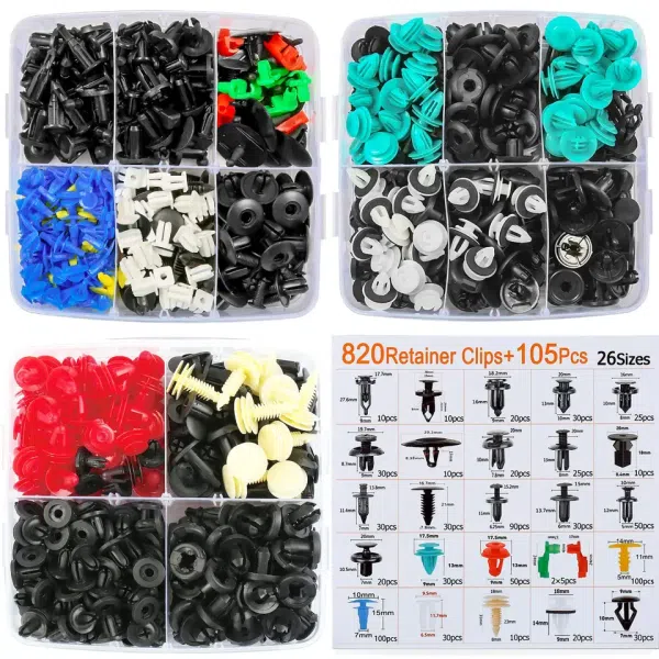 C0066 925pcs Car Clips Plastic Car Bumper Fastener 26 Sizes Push Retainer Rivets Kit Door Trim Panel Fender Clips Bumper Clips