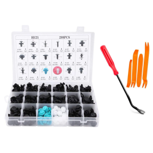 C0139 299Pcs 5-Tool Car Body Plastic Push Retainer Fasteners Fender Bumper & Rivet Screwdriver Auto Fastener & Clip