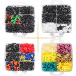 C0168 1240Pcs Car Push Retainer Clips Auto Fasteners Kit 32 Sizes Nylon Fender Rivets with Cable Ties Fasteners Remover Tool