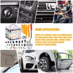 C0168 1240Pcs Car Push Retainer Clips Auto Fasteners Kit 32 Sizes Nylon Fender Rivets with Cable Ties Fasteners Remover Tool