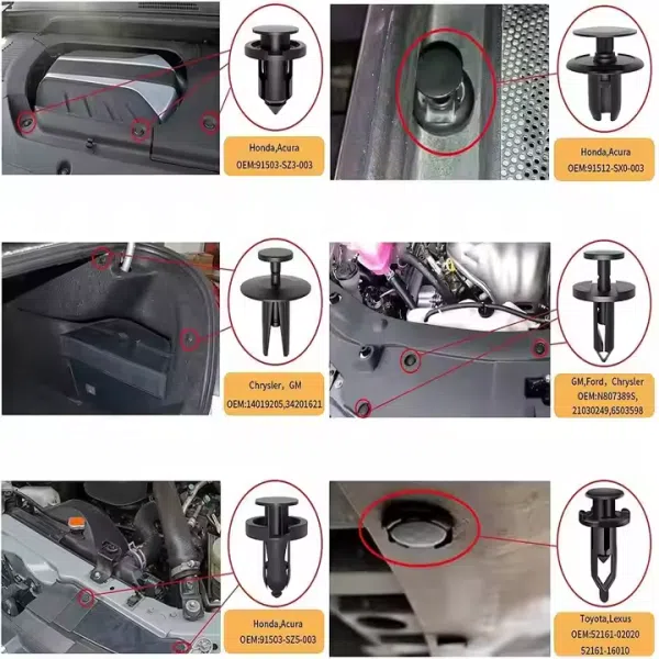 C0209 120Pcs Car Clips Auto Bumper Fastener & Clip Bumper Retainer Clips 6 Size