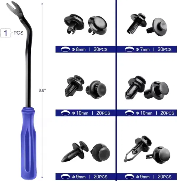 C0209 120Pcs Car Clips Auto Bumper Fastener & Clip Bumper Retainer Clips 6 Size