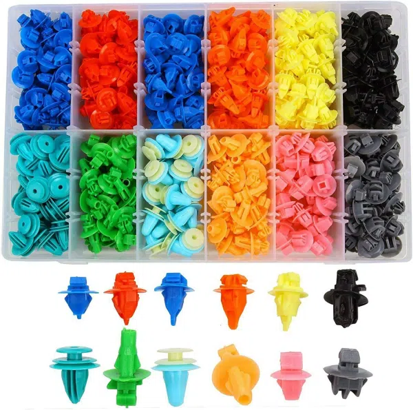 C0298 420Pcs Car Clips Body Plastic Push Retainer Pin Clips Fender Bumper Fastener Rivet Screwdriver Bumper Clips