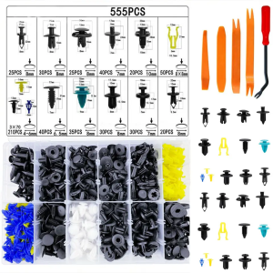 C0300 555Pcs Manufacture Wholesale Plastic Rivets Fastener Fender Bumper Push Pin Clips Fastener Kit