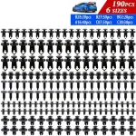 C0314 190Pcs Car Clips Body Bumper Fastener Plastic Clips Rivets Panel Fender Push Retainer Universal