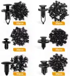 C0333 200Pcs Universal Plastic Fender Clips, Push Bumper Fastener Rivet Clips with 6 Size  Body Retainer  Bumpers Clips
