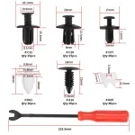 C0352 155 Pcs Car Retainer Clips Kit Universal Car Bumper Fasteners Plastic Car Door Trim Panel Clips Body Push Rivet