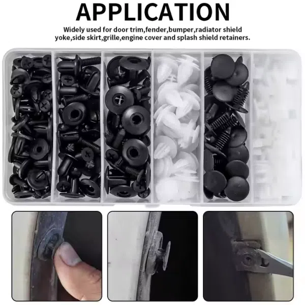C0352 155 Pcs Car Retainer Clips Kit Universal Car Bumper Fasteners Plastic Car Door Trim Panel Clips Body Push Rivet