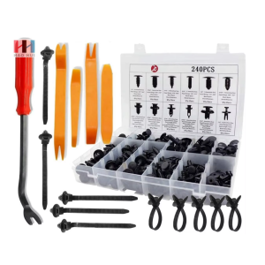 C0437 255Pcs Plastic Push Retainer Kit New Condition Car Door Trim Panel Fender Auto Fasteners with Bumper Retainer Clips
