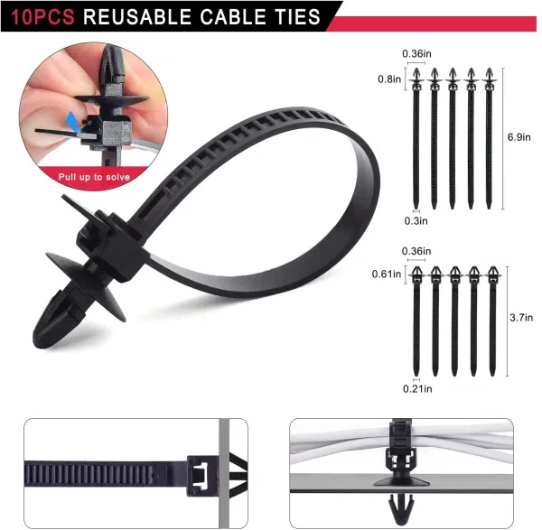 C0437 255Pcs Plastic Push Retainer Kit New Condition Car Door Trim Panel Fender Auto Fasteners with Bumper Retainer Clips