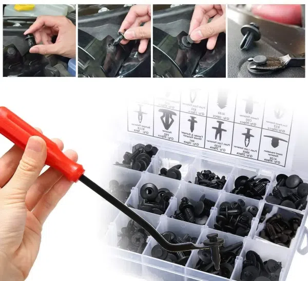 C0437 255Pcs Plastic Push Retainer Kit New Condition Car Door Trim Panel Fender Auto Fasteners with Bumper Retainer Clips