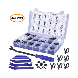 C0530 447Pcs Auto Body Fastener Rivet Clip Kit Car Clips Set With Push Retainer Clips Fastener Remover Auto Trim Removal Tool