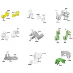 C0673 160Pcs Auto Universal Plastic Door Round Head Lock Rod Clip Side Fasteners Retainers Car Wire Clips  Accessories Clips