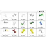 C0673 160Pcs Auto Universal Plastic Door Round Head Lock Rod Clip Side Fasteners Retainers Car Wire Clips  Accessories Clips