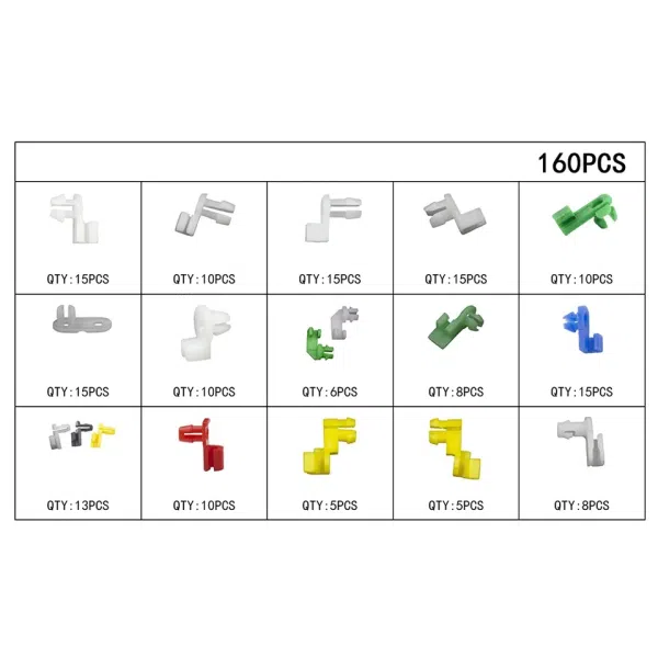 C0673 160Pcs Auto Universal Plastic Door Round Head Lock Rod Clip Side Fasteners Retainers Car Wire Clips  Accessories Clips