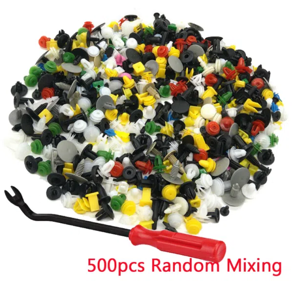 C0773 500Pcs Clips Car Body Plastic Push Pin Rivet Trim Moulding Fastener Screwdriver Kit