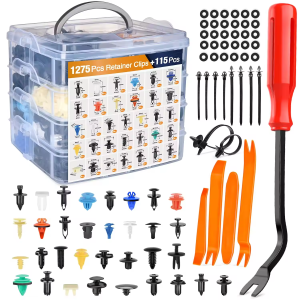 C0975 1390Pcs Car Door Panel Clips & Auto Fasteners Assortment - 26 Sizes Automotive Push Pin Rivets Set Bumper Trim Body Clips