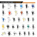 C0975 1390Pcs Car Door Panel Clips & Auto Fasteners Assortment - 26 Sizes Automotive Push Pin Rivets Set Bumper Trim Body Clips