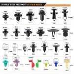 C0976 935Pcs Car Push Retainer Clips & Auto Fasteners Assortment Nylon Bumper Fender Rivets with Cable Ties Fasteners Remover