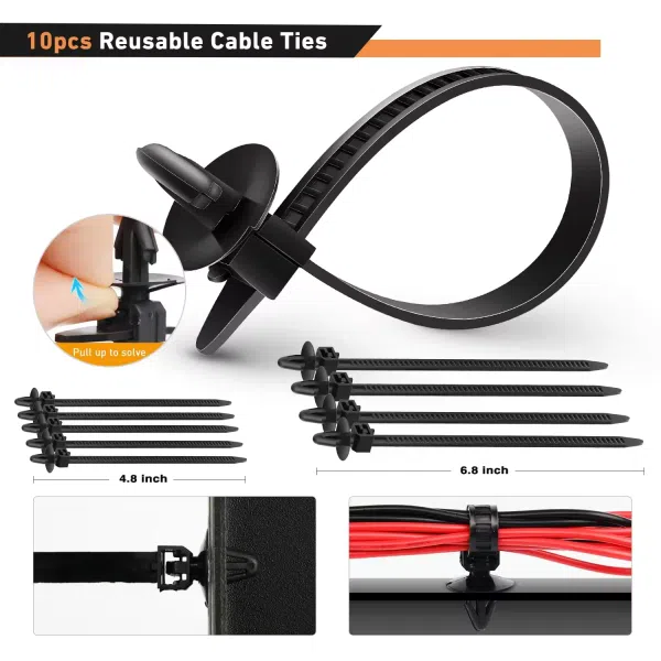 C0976 935Pcs Car Push Retainer Clips & Auto Fasteners Assortment Nylon Bumper Fender Rivets with Cable Ties Fasteners Remover