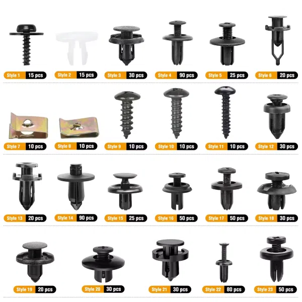 C0977 795Pcs Car Push Retainer Clips & Auto Fasteners Nylon Bumper Fender Rivets Metal Screw Pin Kit with Cable Ties Remover