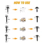 C0977 795Pcs Car Push Retainer Clips & Auto Fasteners Nylon Bumper Fender Rivets Metal Screw Pin Kit with Cable Ties Remover