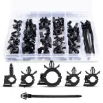 C0990 60Pcs Car Wire Loom Routing Clips Assortment - 6 Different Sizes Universal Wiring Harness Routing Clip Replacement Parts
