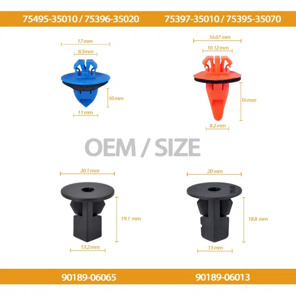 C1061 120pcs Car Clips Push Retainer Bumper Fastener Bumper Fender Liner 90189-06065 Compatible 75495-35010 75397-35010 90189-06013