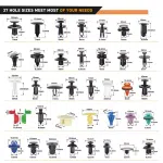 C1062 1295Pcs Car Retainer Auto Fasteners Body Plastic Trim Clips Pin Rivet Bumper Kit