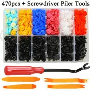C0014 470Pcs Clips Car Body Plastic Push Pin Fender Bumper Fasteners Rivet Screwdriver
