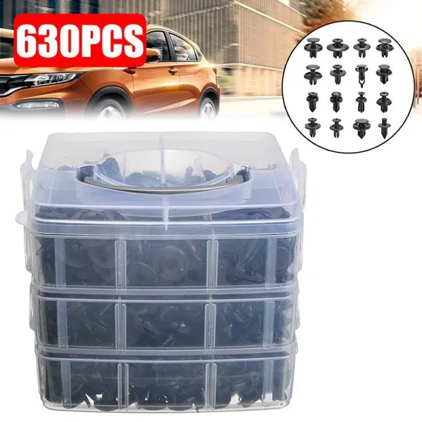 C0272 630Pcs Fastener Plastic Clip  Auto Car Clips Auto Bumper Fastener & Clip Rivets Expansion Screws