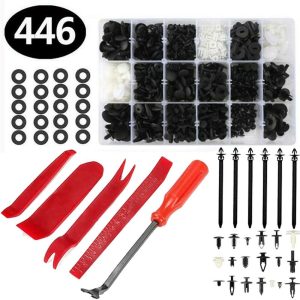 C0136 446Pcs Nylon Car Retainer Clips Auto Fasteners Push Trim Clips Pin Rivet Bumper Kit New Condition Automotive Fasteners