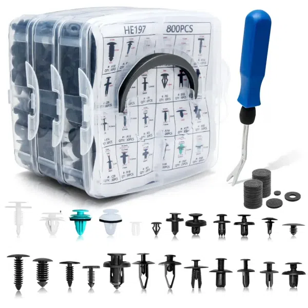 C0370 821Pcs Universal Car Clips Kit Plastic High Quality Car Bumper Fasteners Auto Clips Automotive Push Pin