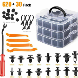 C0336 650Pcs Car Retainer Clips Auto Fasteners  Plastic Push Trim Pin Rivet Bumper Kit USA
