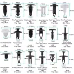 C0136 446Pcs Nylon Car Retainer Clips Auto Fasteners Push Trim Clips Pin Rivet Bumper Kit New Condition Automotive Fasteners