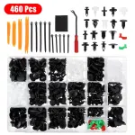 C0600 460 Pcs Car Bodies Inside Fender Bumper Retainer Attachments Clips Plastic Rivets Trim Assortment Kit Screws Panel Closure
