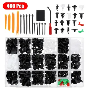 C0600 460 Pcs Car Bodies Inside Fender Bumper Retainer Attachments Clips Plastic Rivets Trim Assortment Kit Screws Panel Closure