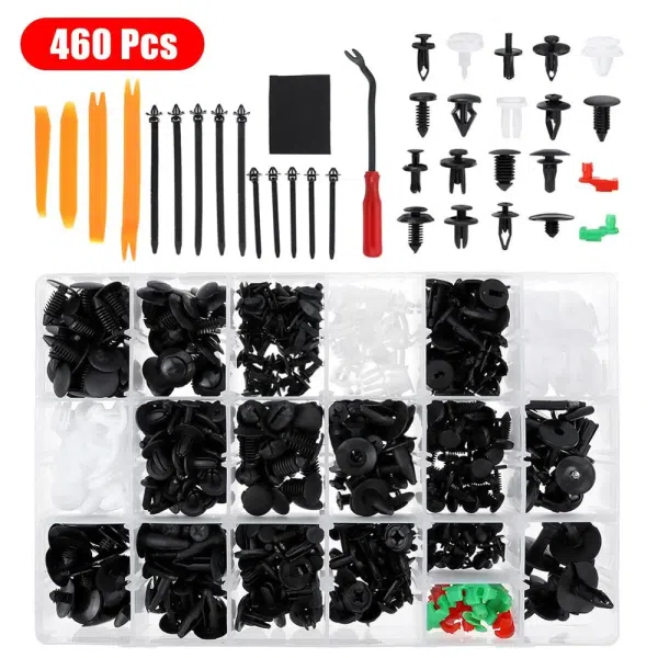 C0600 460 Pcs Car Bodies Inside Fender Bumper Retainer Attachments Clips Plastic Rivets Trim Assortment Kit Screws Panel Closure