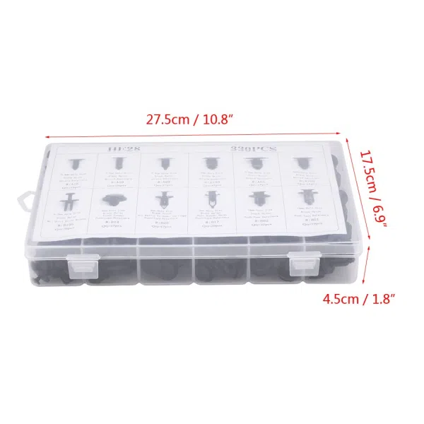 C0604 330Pcs  Car Retainer Clips Auto Fasteners Push Trim Clips Pin Rivet Bumper Kit