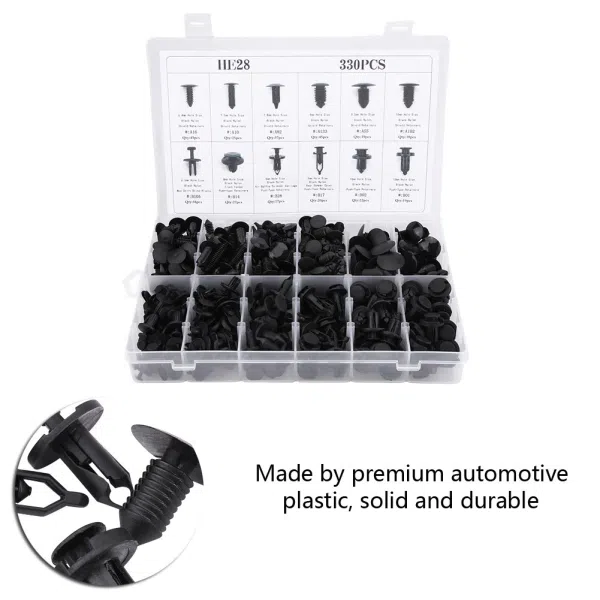 C0604 330Pcs  Car Retainer Clips Auto Fasteners Push Trim Clips Pin Rivet Bumper Kit