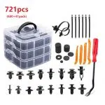 C0010 721Pcs Car Clips Auto Fasteners Bumper Push Trim Clips Pin Rivet  Kit  Retainer Plastic Auto Fastener & Clip
