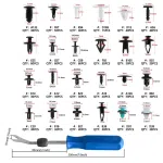 C0887 845pcs Auto Fastener & Clip Plastic Fastener Kit Mudguard Rivet Clip -Push Retainer with Fastener Remover