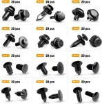 C0321 240Pcs Bumper Retainer Clips Car Plastic Rivets Fasteners Push Retainer Kit Auto Push Pin Rivets Set
