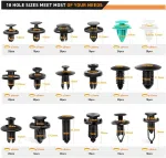 C0602 390pcs GRC-34 Push Bumper Fastener Automotive Fastener Clip Hybrid Body Push Bumper Door Trim Panel Auto Clip